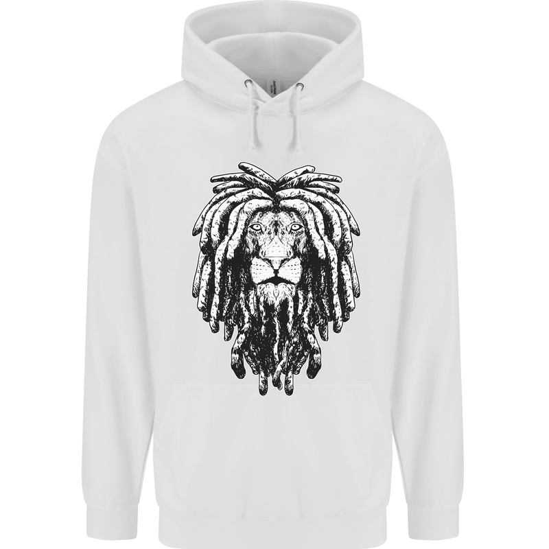 A Rasta Lion With Dreadlocks Jamaica Reggae Childrens Kids Hoodie White