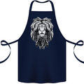 A Rasta Lion With Dreadlocks Jamaica Reggae Cotton Apron 100% Organic Navy Blue