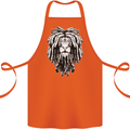 A Rasta Lion With Dreadlocks Jamaica Reggae Cotton Apron 100% Organic Orange