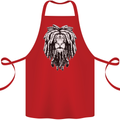 A Rasta Lion With Dreadlocks Jamaica Reggae Cotton Apron 100% Organic Red