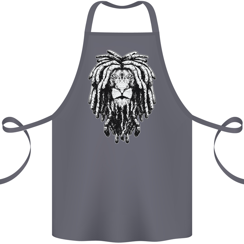 A Rasta Lion With Dreadlocks Jamaica Reggae Cotton Apron 100% Organic Steel