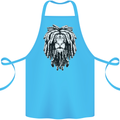 A Rasta Lion With Dreadlocks Jamaica Reggae Cotton Apron 100% Organic Turquoise