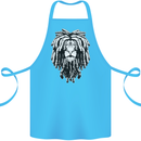 A Rasta Lion With Dreadlocks Jamaica Reggae Cotton Apron 100% Organic Turquoise