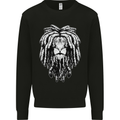 A Rasta Lion With Dreadlocks Jamaica Reggae Kids Sweatshirt Jumper Black