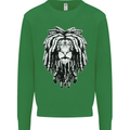 A Rasta Lion With Dreadlocks Jamaica Reggae Kids Sweatshirt Jumper Irish Green