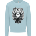 A Rasta Lion With Dreadlocks Jamaica Reggae Kids Sweatshirt Jumper Light Blue
