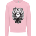A Rasta Lion With Dreadlocks Jamaica Reggae Kids Sweatshirt Jumper Light Pink