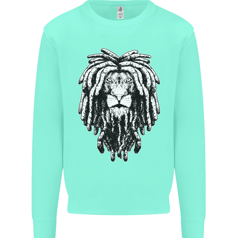 A Rasta Lion With Dreadlocks Jamaica Reggae Kids Sweatshirt Jumper Peppermint