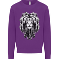 A Rasta Lion With Dreadlocks Jamaica Reggae Kids Sweatshirt Jumper Purple