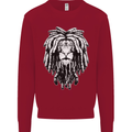A Rasta Lion With Dreadlocks Jamaica Reggae Kids Sweatshirt Jumper Red