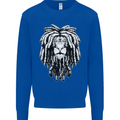 A Rasta Lion With Dreadlocks Jamaica Reggae Kids Sweatshirt Jumper Royal Blue