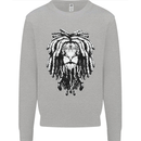 A Rasta Lion With Dreadlocks Jamaica Reggae Kids Sweatshirt Jumper Sports Grey