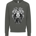 A Rasta Lion With Dreadlocks Jamaica Reggae Kids Sweatshirt Jumper Storm Grey