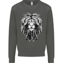 A Rasta Lion With Dreadlocks Jamaica Reggae Kids Sweatshirt Jumper Storm Grey