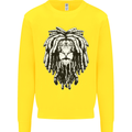 A Rasta Lion With Dreadlocks Jamaica Reggae Kids Sweatshirt Jumper Yellow