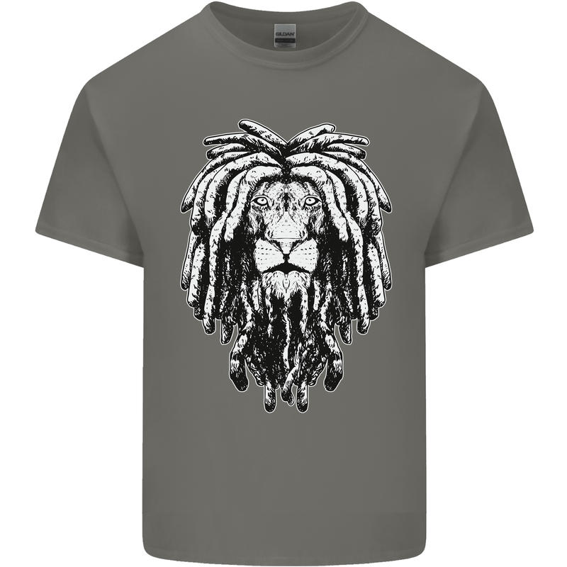 A Rasta Lion With Dreadlocks Jamaica Reggae Kids T-Shirt Childrens Charcoal