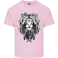 A Rasta Lion With Dreadlocks Jamaica Reggae Kids T-Shirt Childrens Light Pink