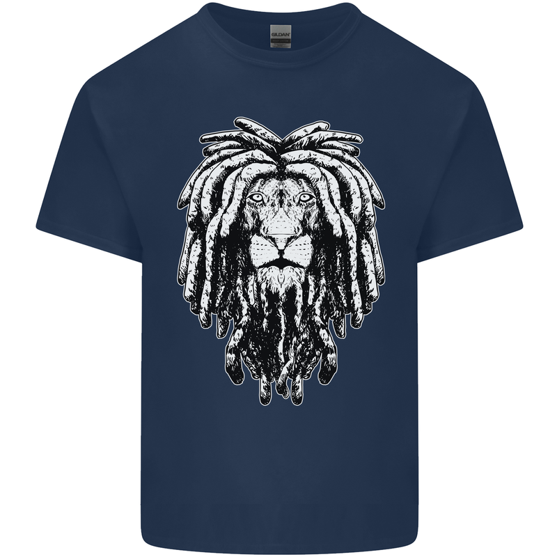 A Rasta Lion With Dreadlocks Jamaica Reggae Kids T-Shirt Childrens Navy Blue