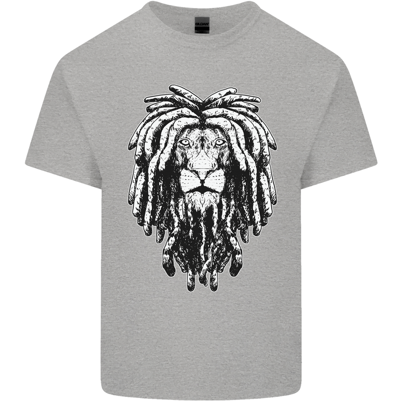 A Rasta Lion With Dreadlocks Jamaica Reggae Kids T-Shirt Childrens Sports Grey