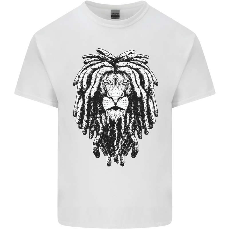 A Rasta Lion With Dreadlocks Jamaica Reggae Kids T-Shirt Childrens White