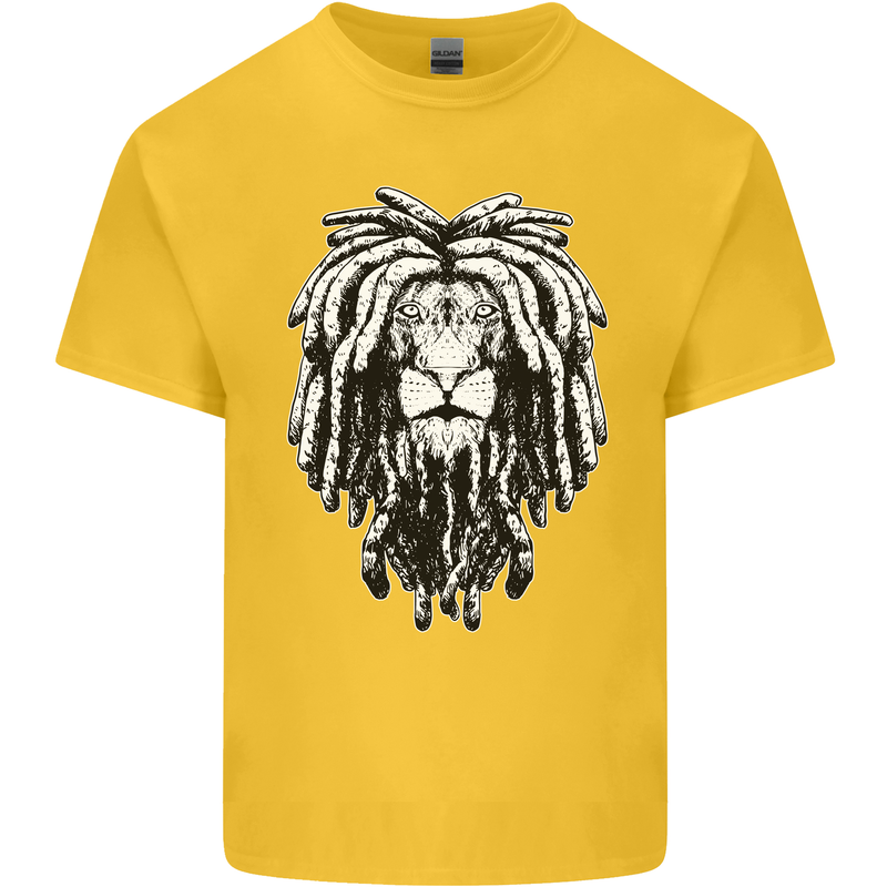 A Rasta Lion With Dreadlocks Jamaica Reggae Kids T-Shirt Childrens Yellow