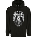 A Rasta Lion With Dreadlocks Jamaica Reggae Mens 80% Cotton Hoodie Black