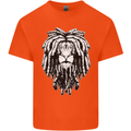 A Rasta Lion With Dreadlocks Jamaica Reggae Mens Cotton T-Shirt Tee Top Orange