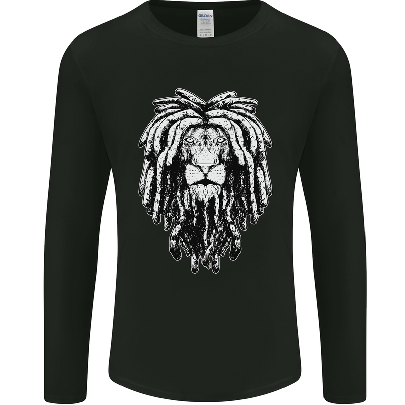A Rasta Lion With Dreadlocks Jamaica Reggae Mens Long Sleeve T-Shirt Black