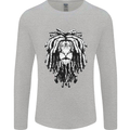A Rasta Lion With Dreadlocks Jamaica Reggae Mens Long Sleeve T-Shirt Sports Grey