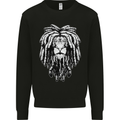 A Rasta Lion With Dreadlocks Jamaica Reggae Mens Sweatshirt Jumper Black