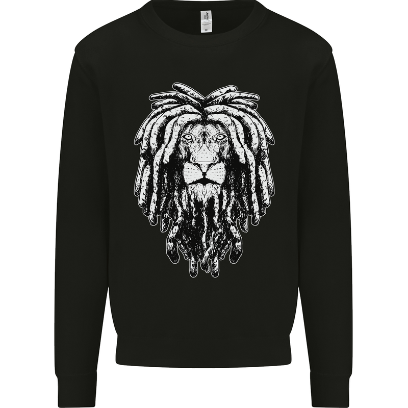 A Rasta Lion With Dreadlocks Jamaica Reggae Mens Sweatshirt Jumper Black