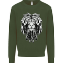 A Rasta Lion With Dreadlocks Jamaica Reggae Mens Sweatshirt Jumper Forest Green