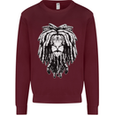A Rasta Lion With Dreadlocks Jamaica Reggae Mens Sweatshirt Jumper Maroon