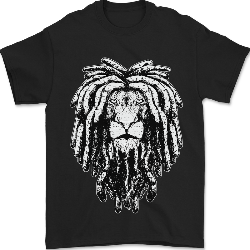 A Rasta Lion With Dreadlocks Jamaica Reggae Mens T-Shirt 100% Cotton Black