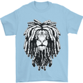 A Rasta Lion With Dreadlocks Jamaica Reggae Mens T-Shirt 100% Cotton Light Blue