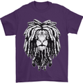 A Rasta Lion With Dreadlocks Jamaica Reggae Mens T-Shirt 100% Cotton Purple