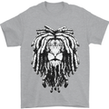 A Rasta Lion With Dreadlocks Jamaica Reggae Mens T-Shirt 100% Cotton Sports Grey