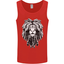 A Rasta Lion With Dreadlocks Jamaica Reggae Mens Vest Tank Top Red