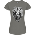 A Rasta Lion With Dreadlocks Jamaica Reggae Womens Petite Cut T-Shirt Charcoal