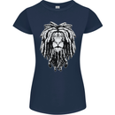 A Rasta Lion With Dreadlocks Jamaica Reggae Womens Petite Cut T-Shirt Navy Blue