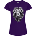 A Rasta Lion With Dreadlocks Jamaica Reggae Womens Petite Cut T-Shirt Purple