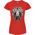 A Rasta Lion With Dreadlocks Jamaica Reggae Womens Petite Cut T-Shirt Red
