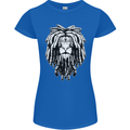 A Rasta Lion With Dreadlocks Jamaica Reggae Womens Petite Cut T-Shirt Royal Blue