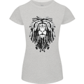 A Rasta Lion With Dreadlocks Jamaica Reggae Womens Petite Cut T-Shirt Sports Grey