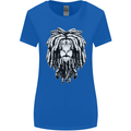 A Rasta Lion With Dreadlocks Jamaica Reggae Womens Wider Cut T-Shirt Royal Blue