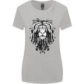 A Rasta Lion With Dreadlocks Jamaica Reggae Womens Wider Cut T-Shirt Sports Grey