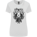 A Rasta Lion With Dreadlocks Jamaica Reggae Womens Wider Cut T-Shirt White