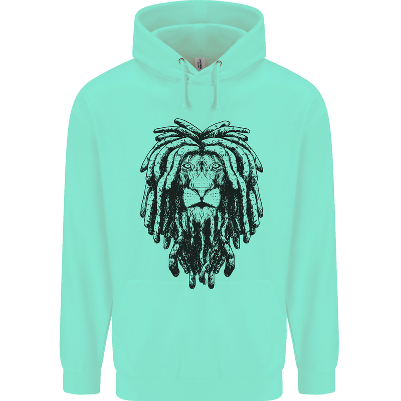 A Rasta Lion With Dreadlocks Jamaican Reggae Childrens Kids Hoodie Peppermint