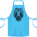 A Rasta Lion With Dreadlocks Jamaican Reggae Cotton Apron 100% Organic Turquoise