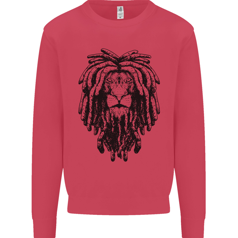 A Rasta Lion With Dreadlocks Jamaican Reggae Kids Sweatshirt Jumper Heliconia